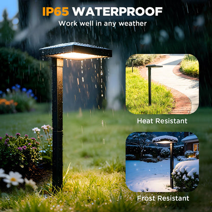 LUTEC 6 Pack Low Voltage Pathway Lights, Aluminum 12V Landscape Lighting with Connectors，IP65 Waterproof Anti-Glare Wired LED Pathway Lights, 5W 500LM Warm White 3000K for Pathway, Yard, Garden