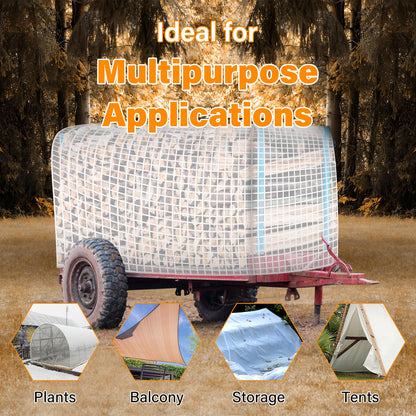 16 Mil Greenhouse Cover,Clear Plastic Tarps Heavy Duty Waterproof 20x30FT,UV Resistant Poly Clear Tarps with Grommets, Greenhouse Heavy Duty Tarp for Gardening, Farming, Nursery, Garden