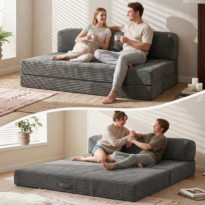 Winzoo 4-in-1 Folding Sofa Bed – Memory Foam Convertible Sleeper Chair with Pillow, No Assembly Required for Apartment, Guest Room, Camping