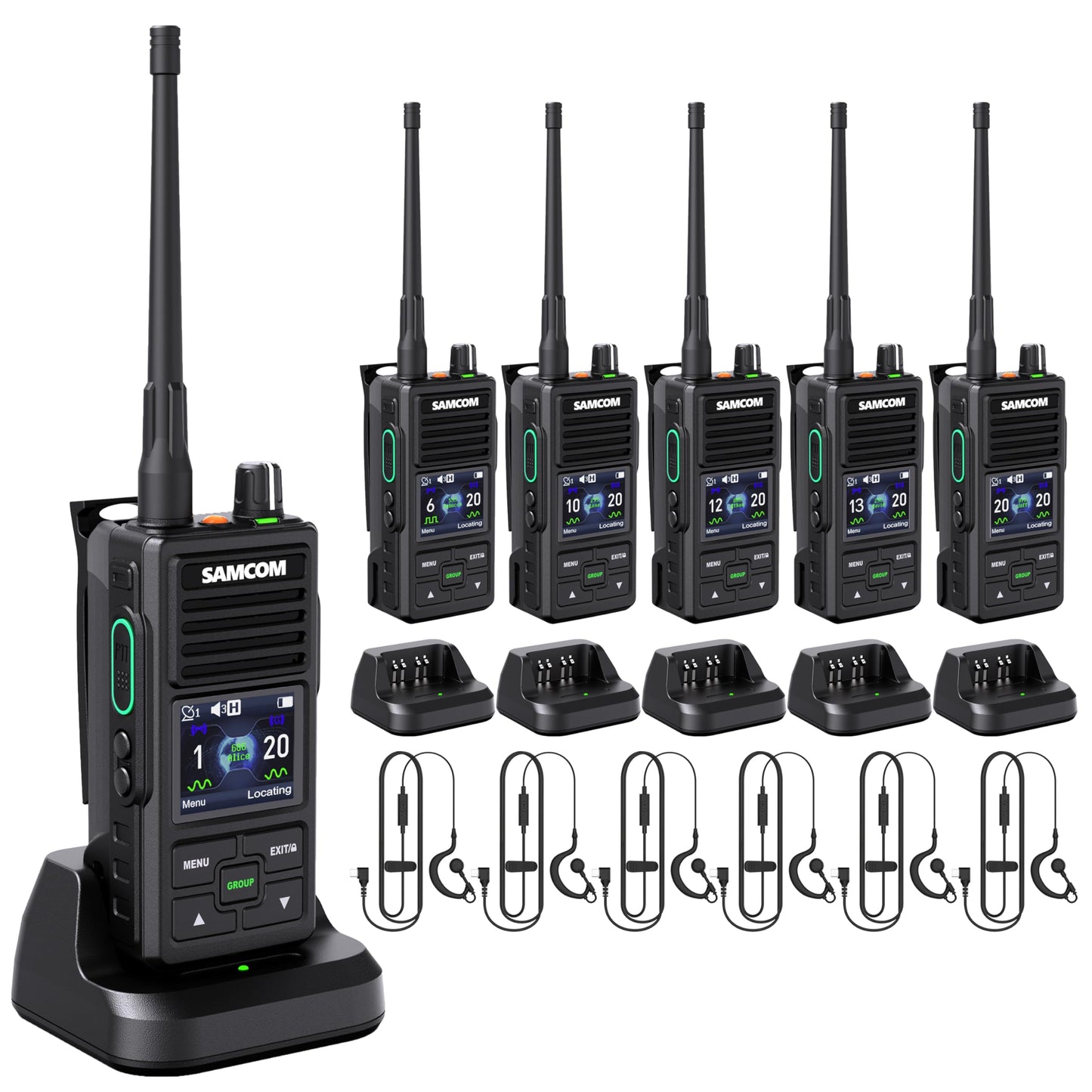 SAMCOM Digital Analog Dual Mode Radio, IP67 Waterproof DMR Walkie Talkie with Customised Radio's Name and ID, GPS, SMS Messaging, Group Call & Call Logs,Time Zone for Business Industrial Security