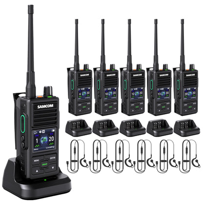 SAMCOM Digital Analog Dual Mode Radio, IP67 Waterproof DMR Walkie Talkie with Customised Radio's Name and ID, GPS, SMS Messaging, Group Call & Call Logs,Time Zone for Business Industrial Security