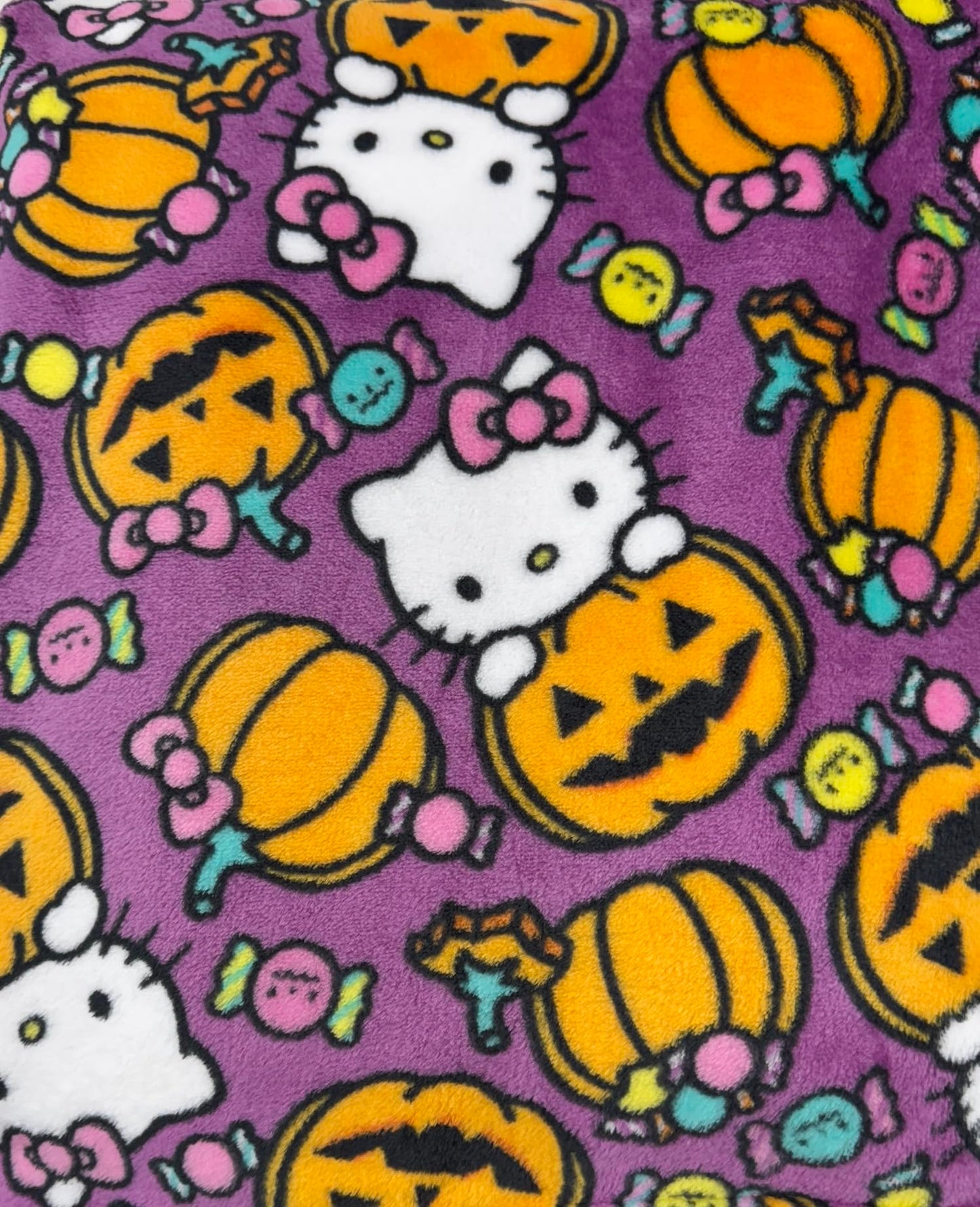 Northwest Hello Kitty Cloud Throw, Black Cheetah Pattern with Rainbows, 60" x 70"