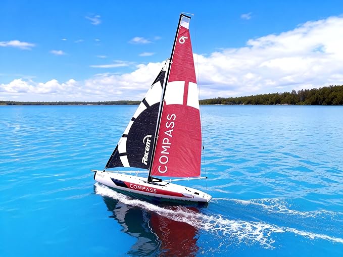 53 Remote Control Boat Wind Power 2.4G Unpowered Assembled Electric RC Sailing Boat for Hobby Adults (S)