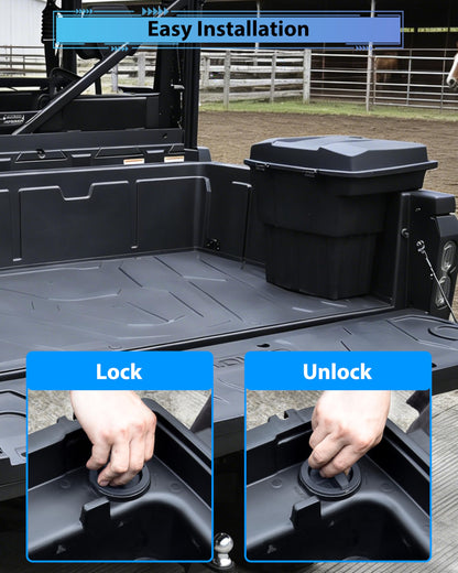 KEWISAUTO Rear Cargo Box for CFMOTO UFORCE 1000/1000 XL 2019-2025 Accessories, 20L Double Layer Removable Rear Bed Storage Box Tool Box Waterproof Poly Storage Bin