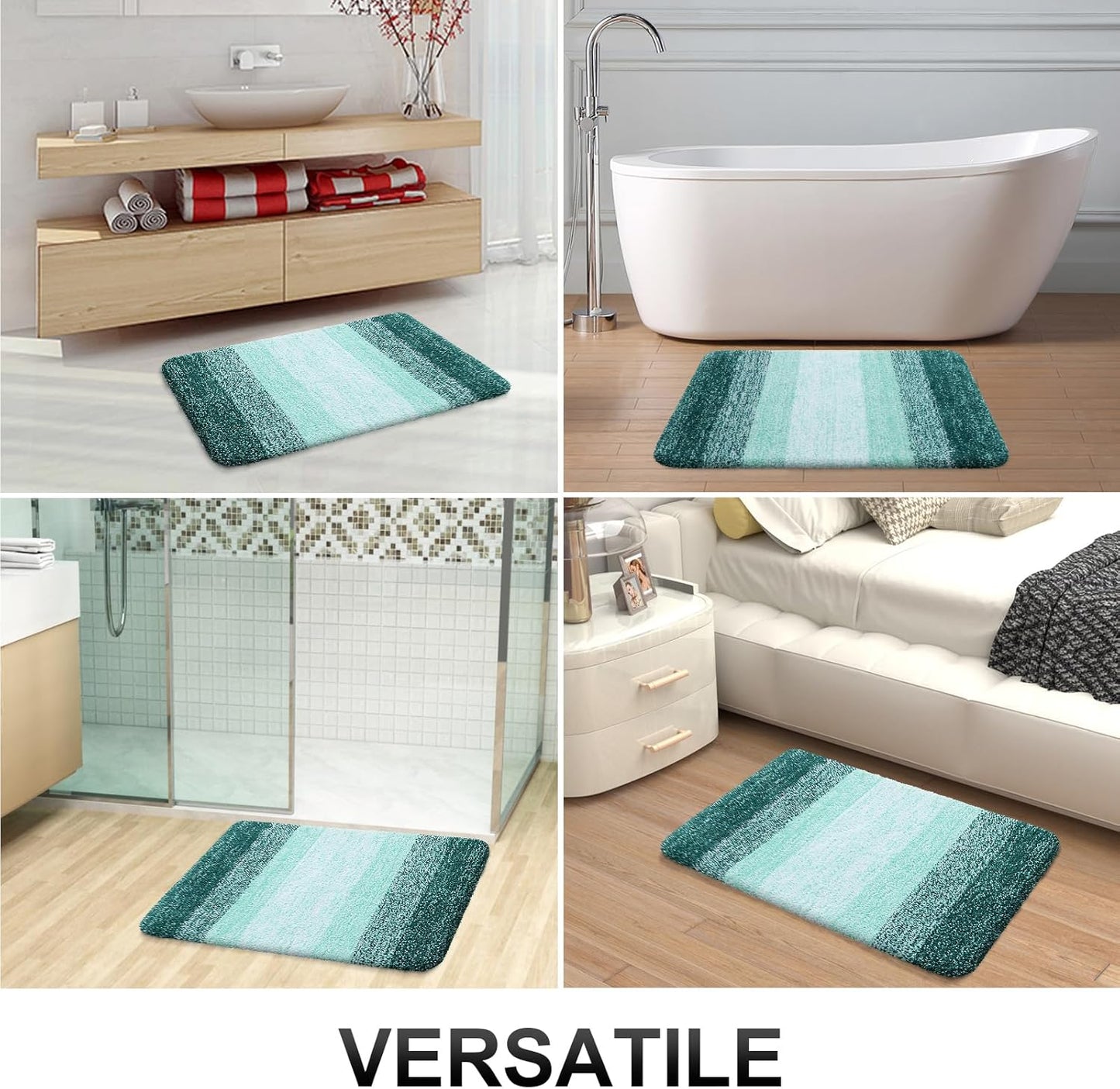 OLANLY Bathroom Runner Rug - Extra Soft Microfiber Mat with Rubber Backing | 59x24 Inches, Quick Dry, Blackish Green