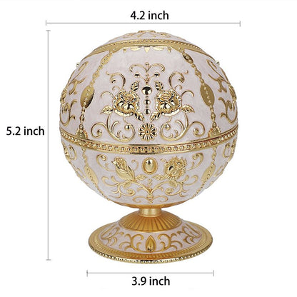 LAUYOO Windproof Ashtray with Lid for Cigarettes Metal Portable Cigar Ashtray Odor Eliminator for Indoor outdoor Hand Stamped Rose Pattern with Sparkle Fancy Gift for Men Women(Jade white-Gold Rose)