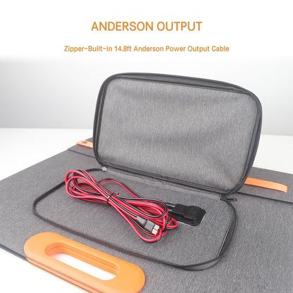 EYONGPV 300W Portable Solar Panel, 26% HPBC Cells, Foldable Solar Charger, 15ft (4.5m) Cable, 30A Anderson Output, IP65 Waterproof for RV Camping, for EcoFlow, Anker, Jackery, Bluetti Power Station