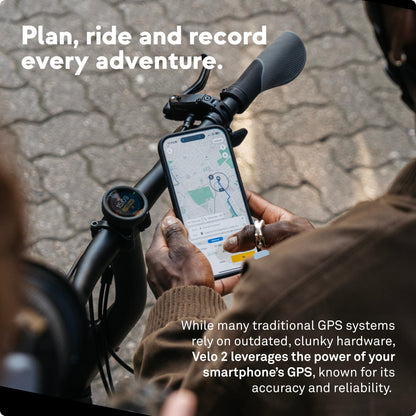 Beeline Bike GPS Computer - Velo 2 | Wireless Global Navigation Map | Weatherproof & 11+ Hours Battery Life | USB Charging | Sat Nav for Cycling with a Strap Mount Included | Glove Friendly