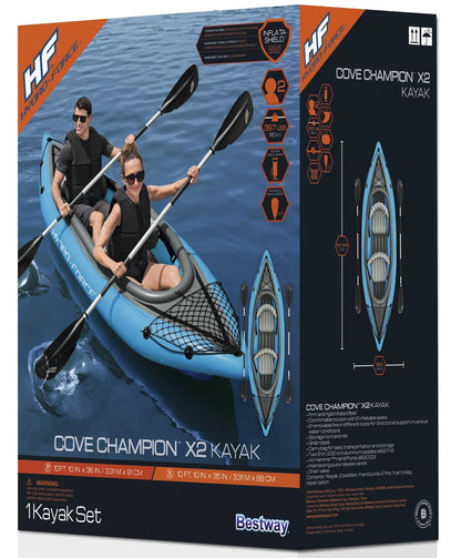 Hydro-Force Cove Champion X2 Inflatable Kayak Set 10'