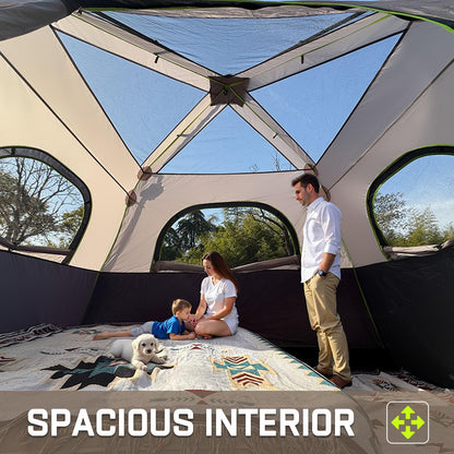 HINSTANT 4/6/8/10 Person Instant Tent, Waterproof Pop Up Tents for Camping with Rainfly, 60 Seconds Easy Setup, Automatic Cabin Tent for Family Camping with Expandable Carry Bag & Upgraded Ventilation