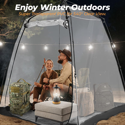 Screen House Pop Up Canopy, Portable Tent for Camping Outdoor Gazebo Weatherproof Prefab Tiny Homes, Black (6x6FT)