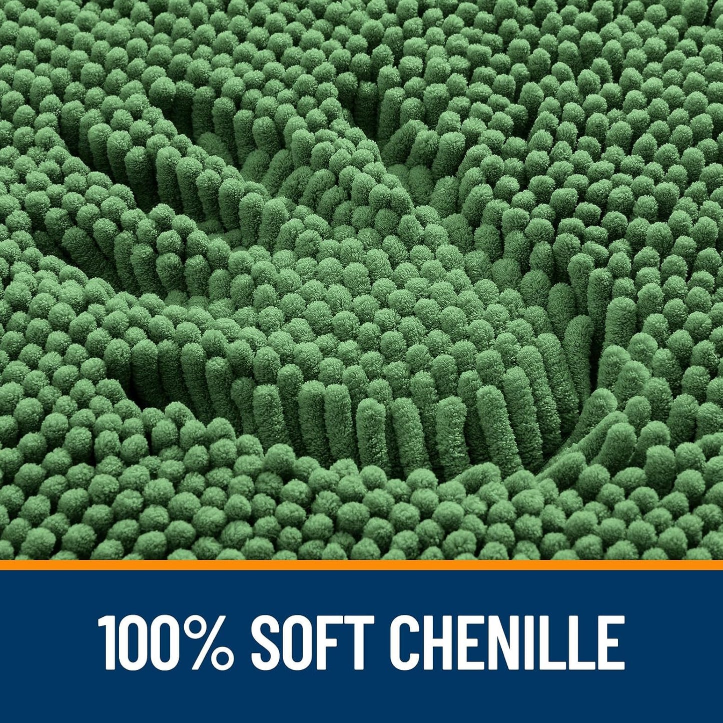 OLANLY Large Bathroom Rugs - Extra Soft Chenille Bath Mats | 70x46, Quick Dry, Machine Washable, Olive Green