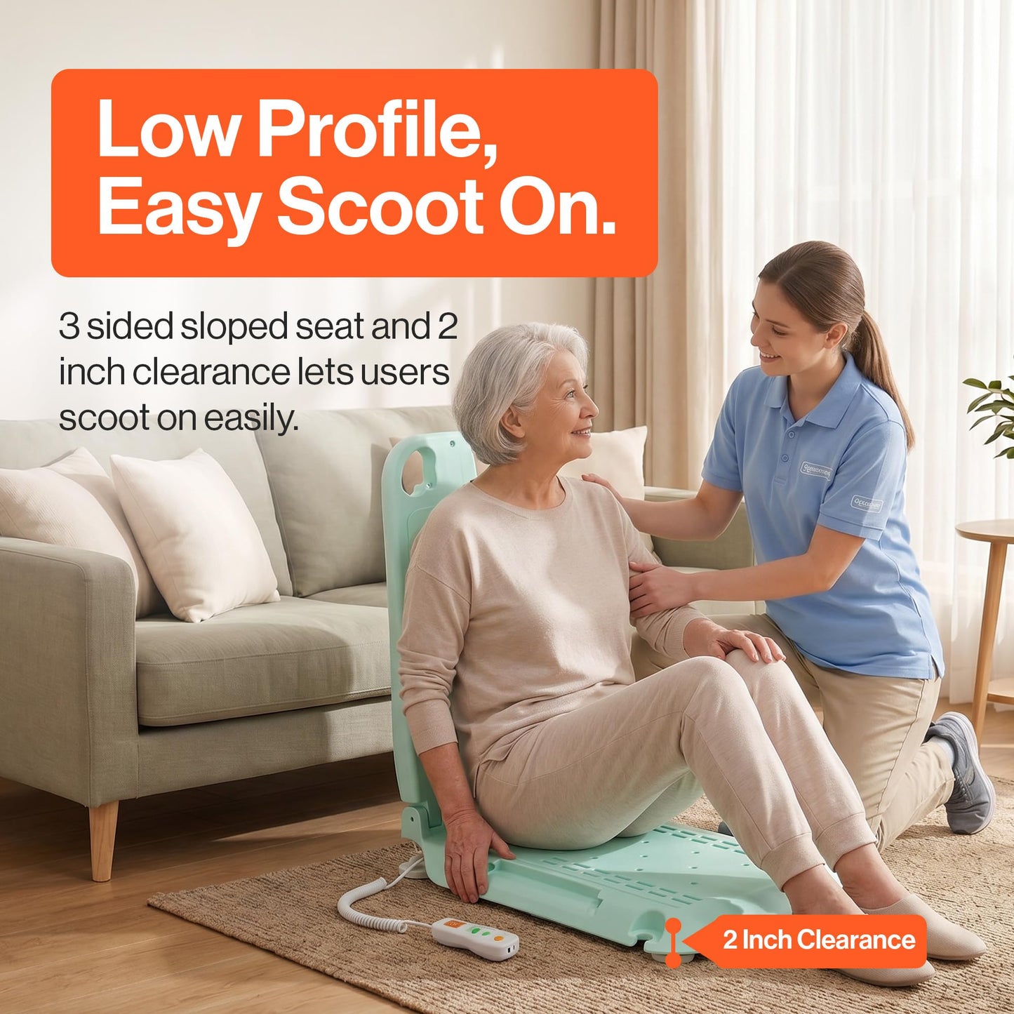 SuperHandy Portable Floor Lift and Bath Lift for Seniors, Foldable, 330 LBS Capacity, IP68 Waterproof, Ergonomic Seat [Patented]