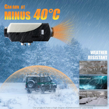 WAYSKA Diesel Air Heater 12V, 15L Tank, Diesel Heater 8KW, Muffler, Diesel Parking Heater with LCD Monitor & Remote Control for Trucks, Trailer, Boat and Motor-Home