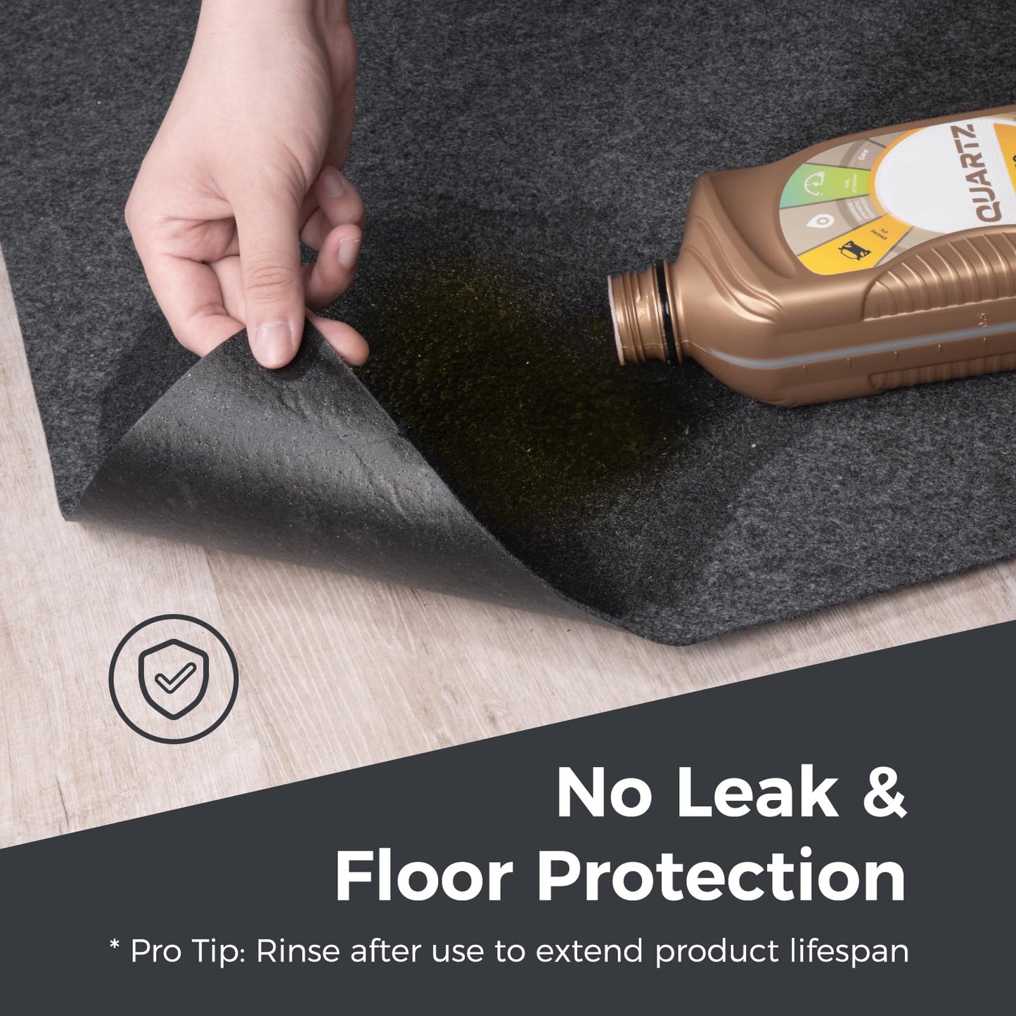 WELKIN Garage Floor Mat (20' x 7'4") – Absorbent Oil Spill Mat with Waterproof Backing – Protects Surfaces & Prevents Stains – Reusable, Washable, Durable, Cut-to-Fit