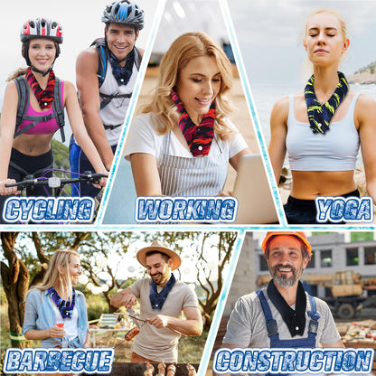 Tarpop 240 Pieces Cooling Neck Wraps Bulk Camo Ice Cooling Bandana Reusable Cooler Scarf Tube for Hot Weather Outdoor Fishing Running