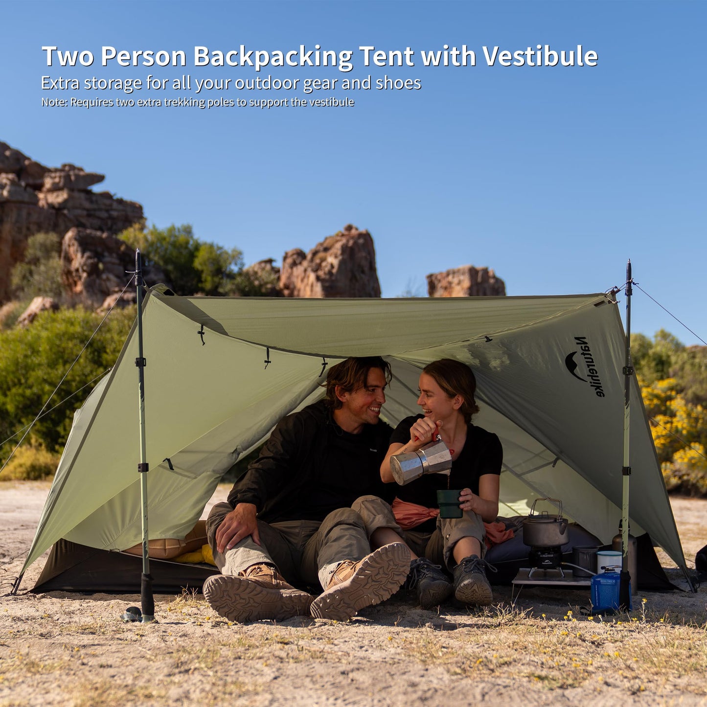 Naturehike Mongar Pro 1/2/3 Person Backpacking Tent,Waterproof Nylon Easy Setup Lightweight Camping Tent