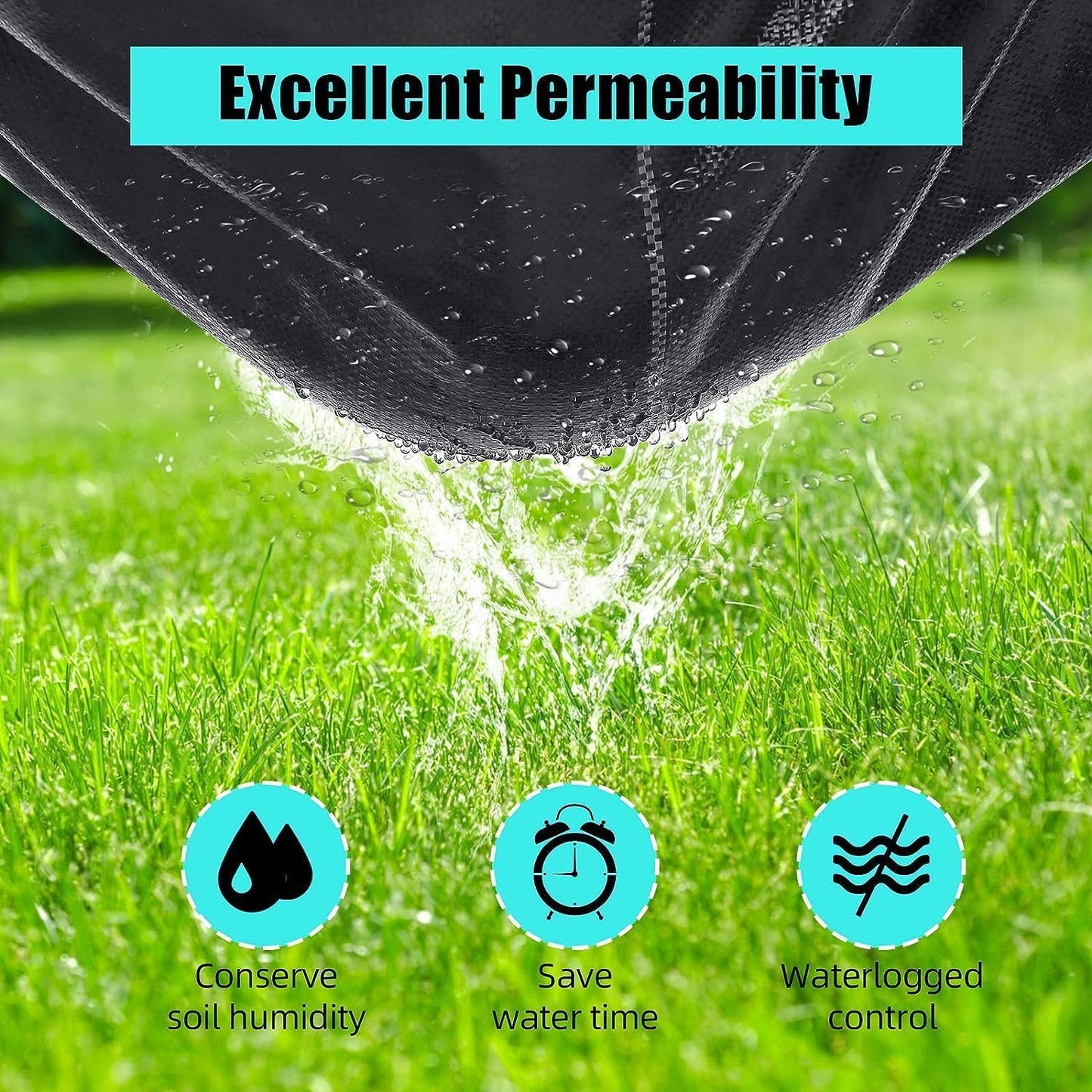 Premium Weed Barrier Landscape Fabric 6.5x330ft- Heavy Duty 3.2oz - Weed Control Fabric with High Permeability - Ideal for Flower Beds and Driveways - Ground Cover