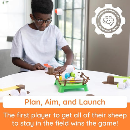 Fat Brain Toys Heap-O-Sheep Game Family Board Games for Kids and Adults Game of Catapulting Sheep 6 to Adult 2 to 4 Players