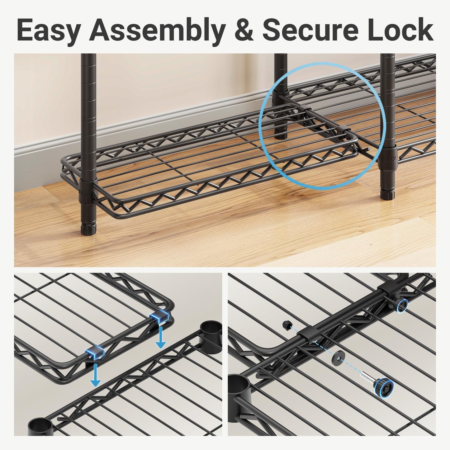 VIPEK V3 Nano Clothes Rack with 4 Semi-Shelves and 3 Standard Shelves, Clothing Rack for Hanging Clothes, Free Standing Closet System, Portable Metal Wardrobe for Bedroom, Max Load 800LBS, Black
