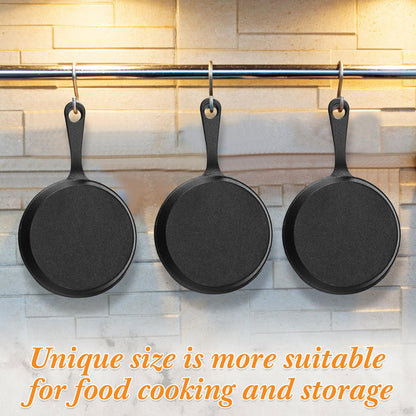 Remerry 40 Sets 4 Inches Cast Iron Skillets Mini Black Iron Nonstick Frying Pan Small Sizzling Plate Egg Pan Cast Pot Bundle with Oil Brush for Indoor and Outdoor Restaurant Kitchen