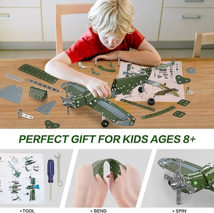 Lucky Doug Building Toys Model Airplane Set - DIY Building Stem Projects Toys for Kids Boys Ages 8-12 Assembly Science Toys for Model Fans