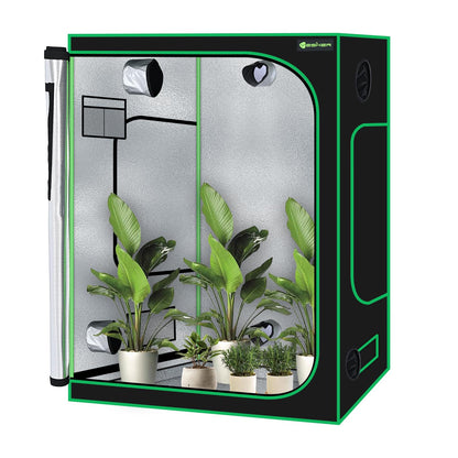 Yesker 5x5 Grow Tent 60"x60"x80" High Reflective Mylar Large Indoor Growing Tents 600D Oxford Cloth with Observation Window and Removable Floor Tray for Hydroponics Indoor Plants Fruit Flower Growing