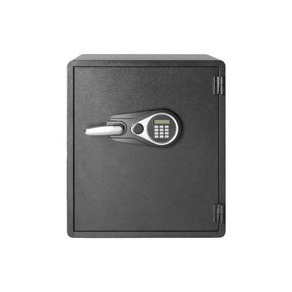 Amazon Basics Fireproof and Waterproof Safe Box with Digital Keypad Electronic Lock, Fire Resistant, Interior Lighting, Removable Shelf, for Home Use, 2.13 Cubic Feet, 24"H x 20.87"W x 19"D, Black
