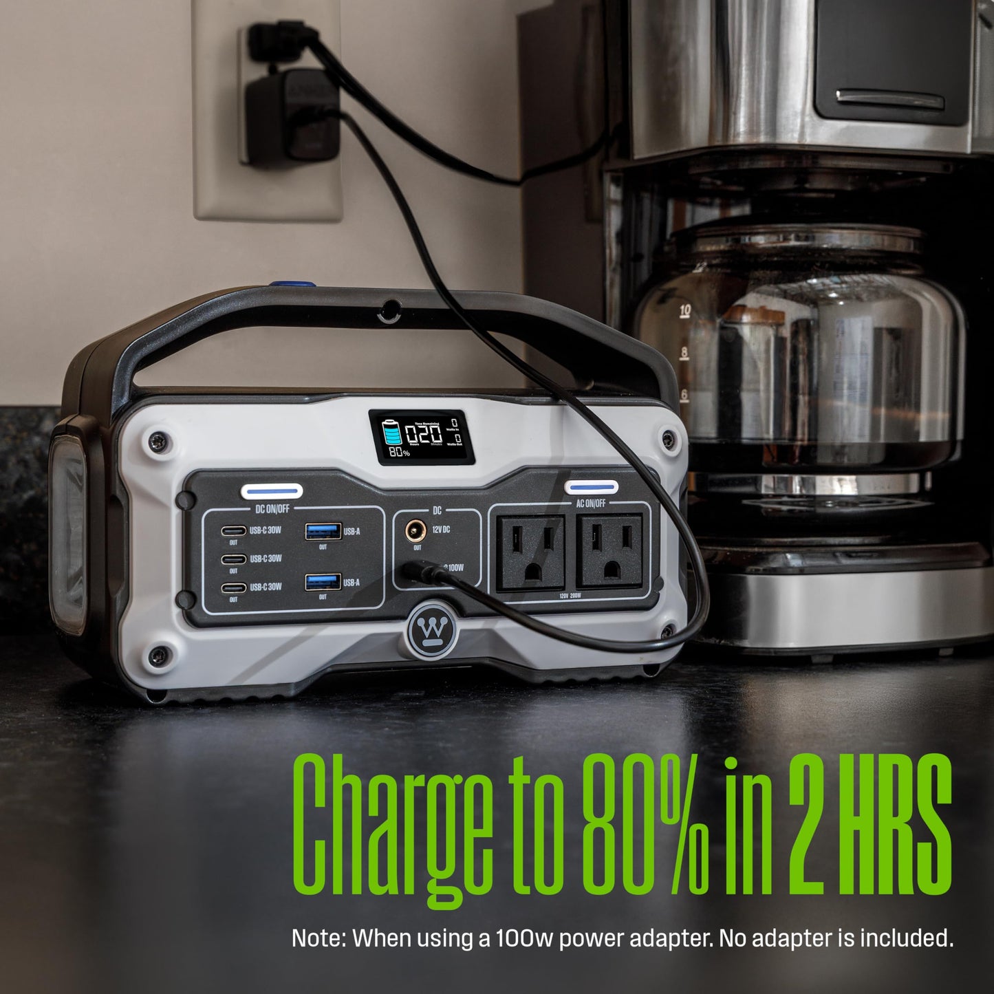 Westinghouse iGen400s 400 Watt, 183Wh Portable Power Station and Solar Generator with LED Display and DC Outlet for Camping, Home, Travel, Indoor/Outdoor Use (Solar Panel Not Included)