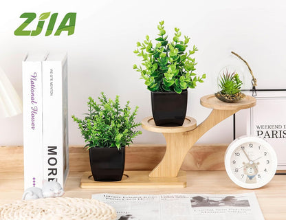 Skiennix 2 Pack Small Fake Plants - Stylish Black Bathroom Accessories for Home Decor