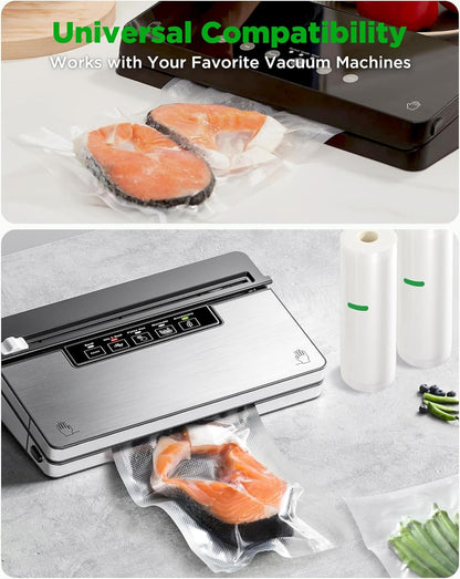 Skiennix Vacuum Sealer Bags - Heavy Duty BPA-Free Food Storage | 6 Rolls, 28CM x 6M