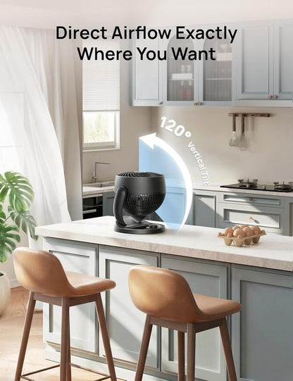 DREO 12-Inch Table Fan - 70ft Powerful Airflow, 25dB Quiet Operation, 120° Adjustable Tilt | Ideal for Home & Office