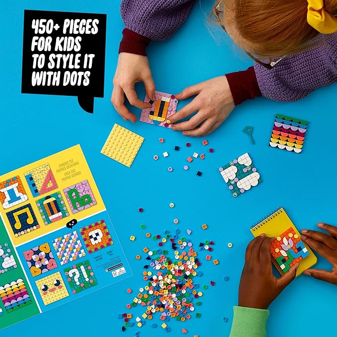 LEGO DOTS Adhesive Patches Mega Pack 41957 Arts and Crafts 5-in-1 Mosaic Making Building Kit DIY Sticker Patches Gift Idea for Creative Kids Make Custom Designs for Notebooks Phone Cases and More