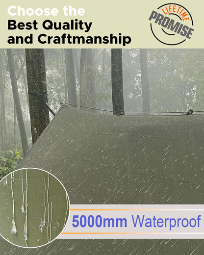 Sunyear Camping Hammock with Net & Rain Fly - Double & Single Hammock with House-Like Net- Easy Setup & Pack, Lightweight & Portable, Perfect for Hiking, Backpacking, Outdoor Sleeping