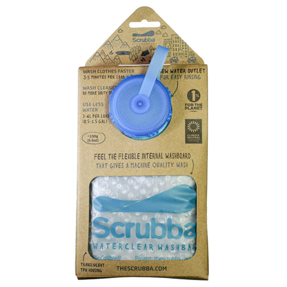 Scrubba WATERCLEAR Wash Bag & Dry Kit - Portable Washing Machine System with XL Towel, Pegless Line & Hangers - Lightweight Laundry Essentials for Camping, Hiking, Hostels & Hotels - Easy-Rinse Inlet