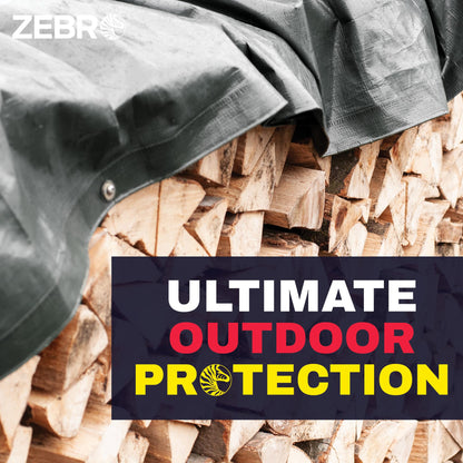 20' x 40' Silver/Black Heavy Duty Tarp with Grommets Reinforced - 10 Mil Thick - Double Sided Plastic Waterproof Tarps - Large Tarpaulin Cover for Outdoor Camping Tent Tarp RV Roof Rain - Zebro