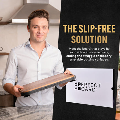 Acacia Wood Cutting Board for Kitchen - 17x12 Large Butcher Block with Non-Slip Suction Cup Frame & Juice Groove - Reversible Heavy Duty Chopping Board - Professional Chef Designed Sustainable Wood
