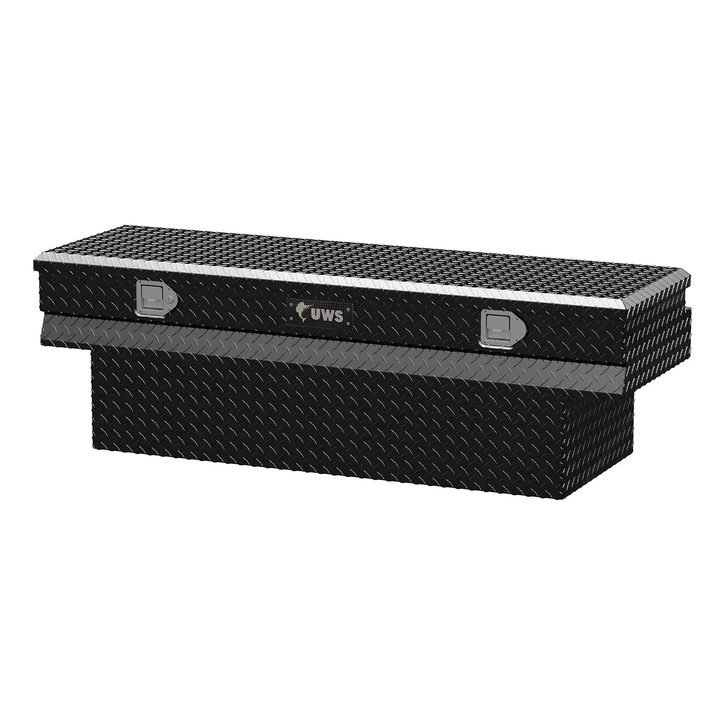 UWS EC20342 60-Inch Gloss Black Heavy-Wall Aluminum Notched Truck Storage Box, RigidCore Lid