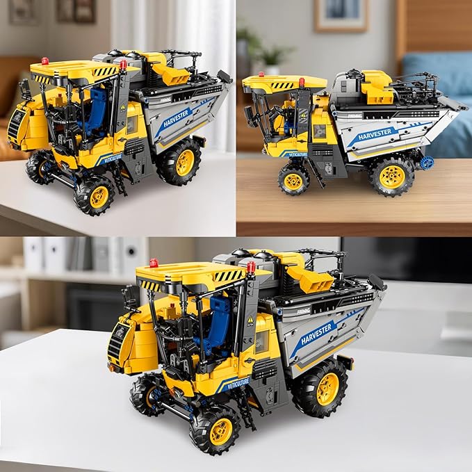Reobrix Grape Harvester RC Tractor Building Set City Construction Vehicle Set 22026 Farm Technic Truck Model Kit for Adults Collection Decor or Gift for Adult and Machinery Lovers