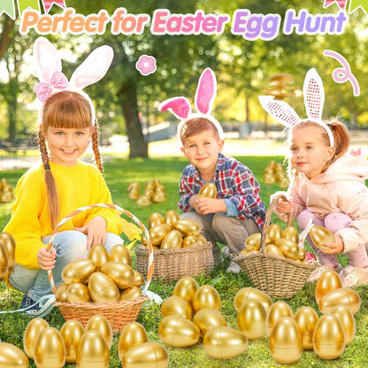 SevenQ Easter Eggs Fillers with Bunny Hair Clips Colorful 24 Pack, Easter Basket Stuffers Party Favors Gift Bags for Kids Cute Stuff Plush Fidget Toys Classroom Treasure Box Egg Hunt Games Supplies