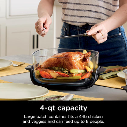 Ninja CleanCrisp™ 4-QT Glassware Container - Microwave & Dishwasher Safe, PFAS Free