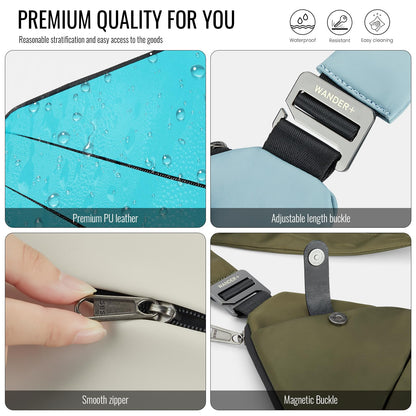 WANDER PLUS® Anti Theft Crossbody Travel Bag for Women Men, Multi-Pocket Crossbody Bag, Slim Sling Bag with Adjustable Strap