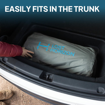 Lost Horizon Air & Foam Camping Mattress for Tesla, Self Inflating Sleeping Pad with Air Pump, 4.5" Thick, R-Value 13, Model Y