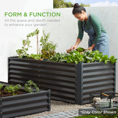 Best Choice Products 6x3x2ft Outdoor Metal Raised Garden Bed, Deep Root Box Planter for Vegetables, Flowers, Herbs, 269 Gallon Capacity, 100% Non Toxic Materials - Black