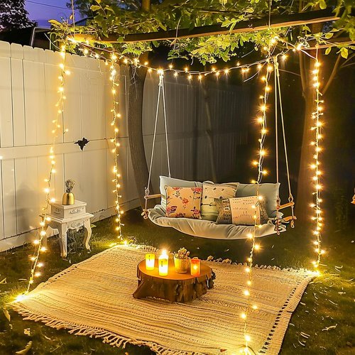 JMEXSUSS 400 LED Christmas Lights Indoor Outdoor, 132 ft Warm White String Lights Plug in with Remote, 8 Modes Twinkle Christmas Tree Lights for Bedroom Outside Patio Home Party Xmas Holiday Decor