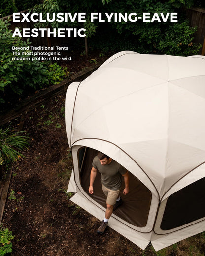 Mars Explo 12x12 FT Pop-Up Screen Tent, Portable Screen Room Canopy with Zipper Doors for Patio, Backyard, Deck & Outdoor Activities, Beige