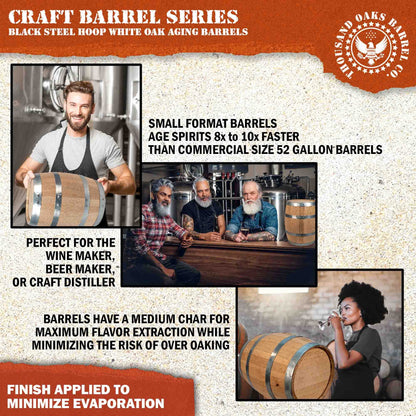 2 Liter Oak Aging Barrel with Wood Stand, Bung & Spigot - Mini Whiskey Barrels for The Home Alcohol Distiller, Moonshiner & Winemaker - Age Cocktails, Bourbon, Whisky, Tequila, Rum, Mead Wine (2L)