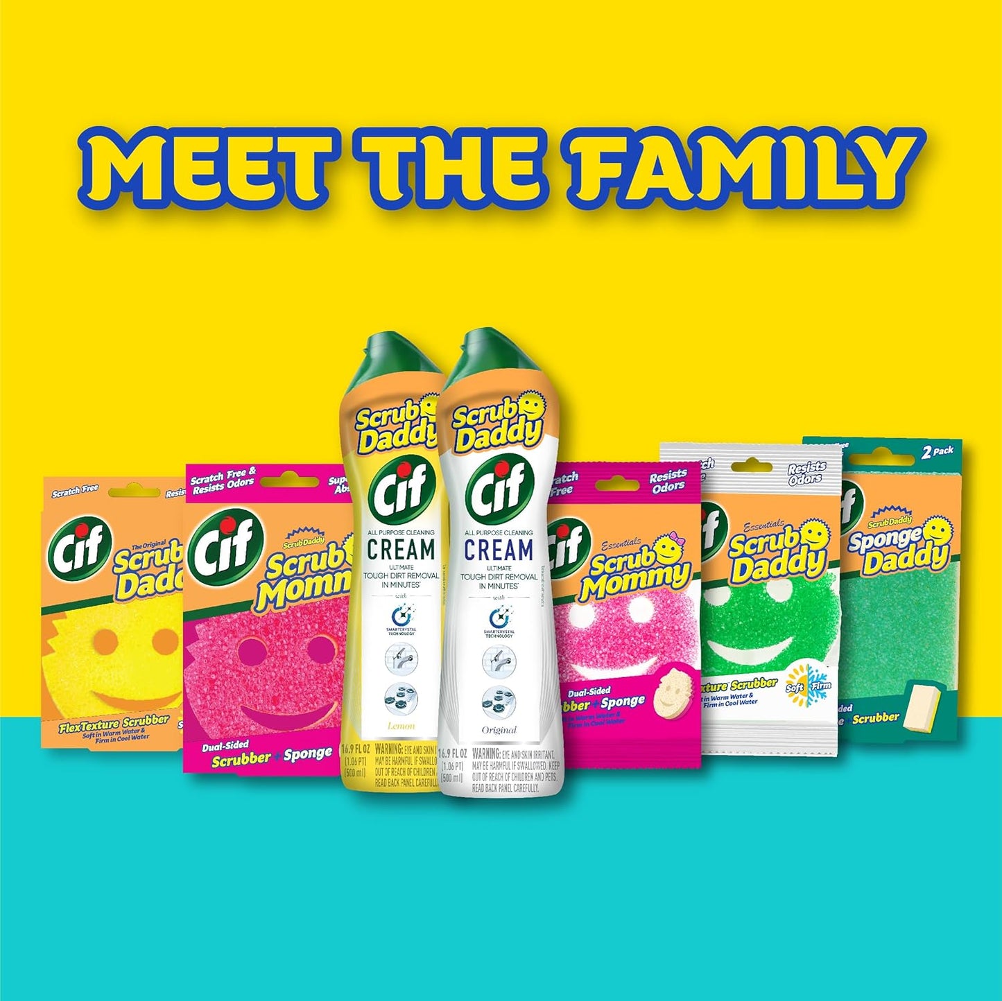 Scrub Daddy All-Purpose Cleaner Cream - Lemon Scent for Glass, Chrome & Marble | 3 Pack (16.9 Oz Each)