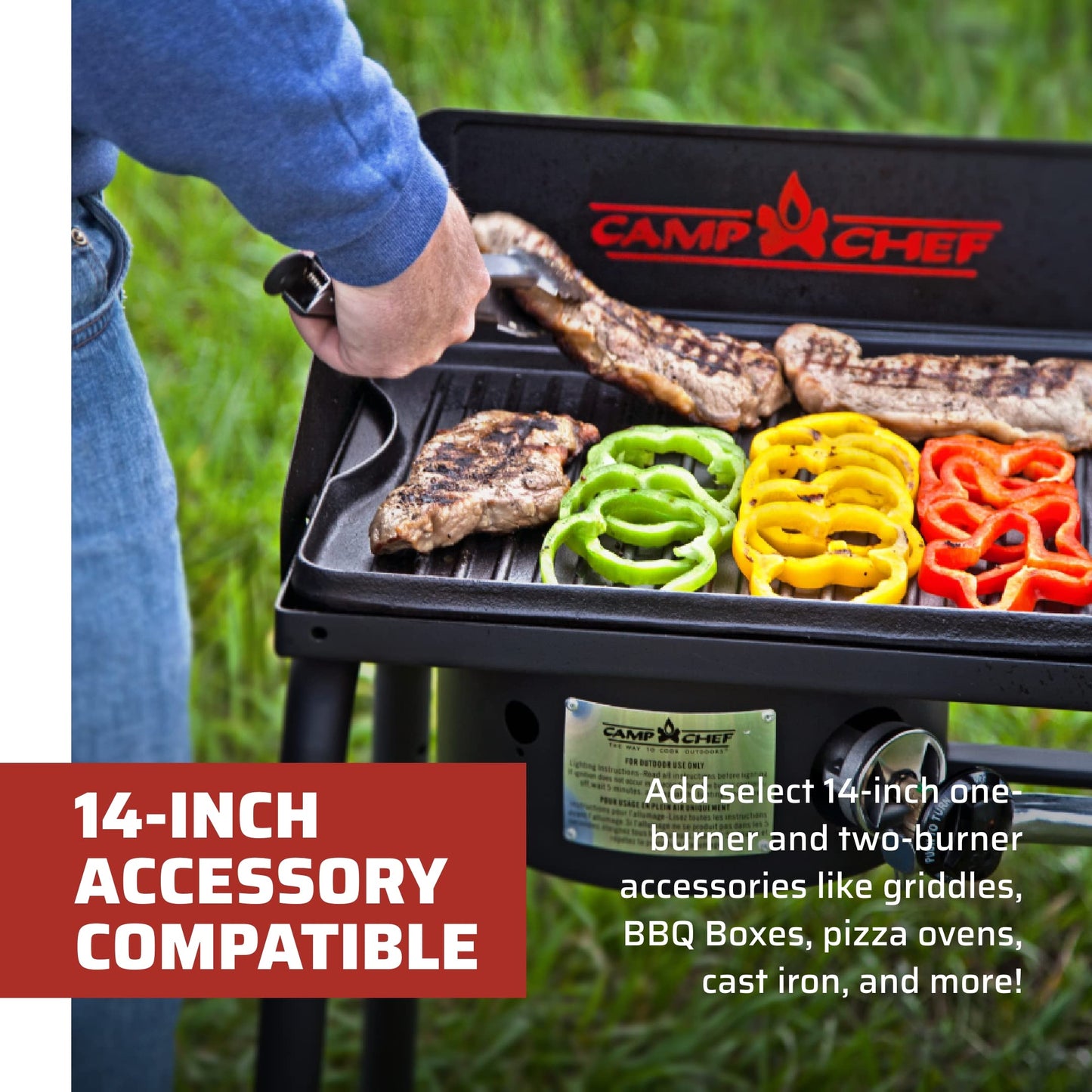 Camp Chef Explorer 3X Three-Burner Stove, Cooking Surface 14 in. x 49 in.