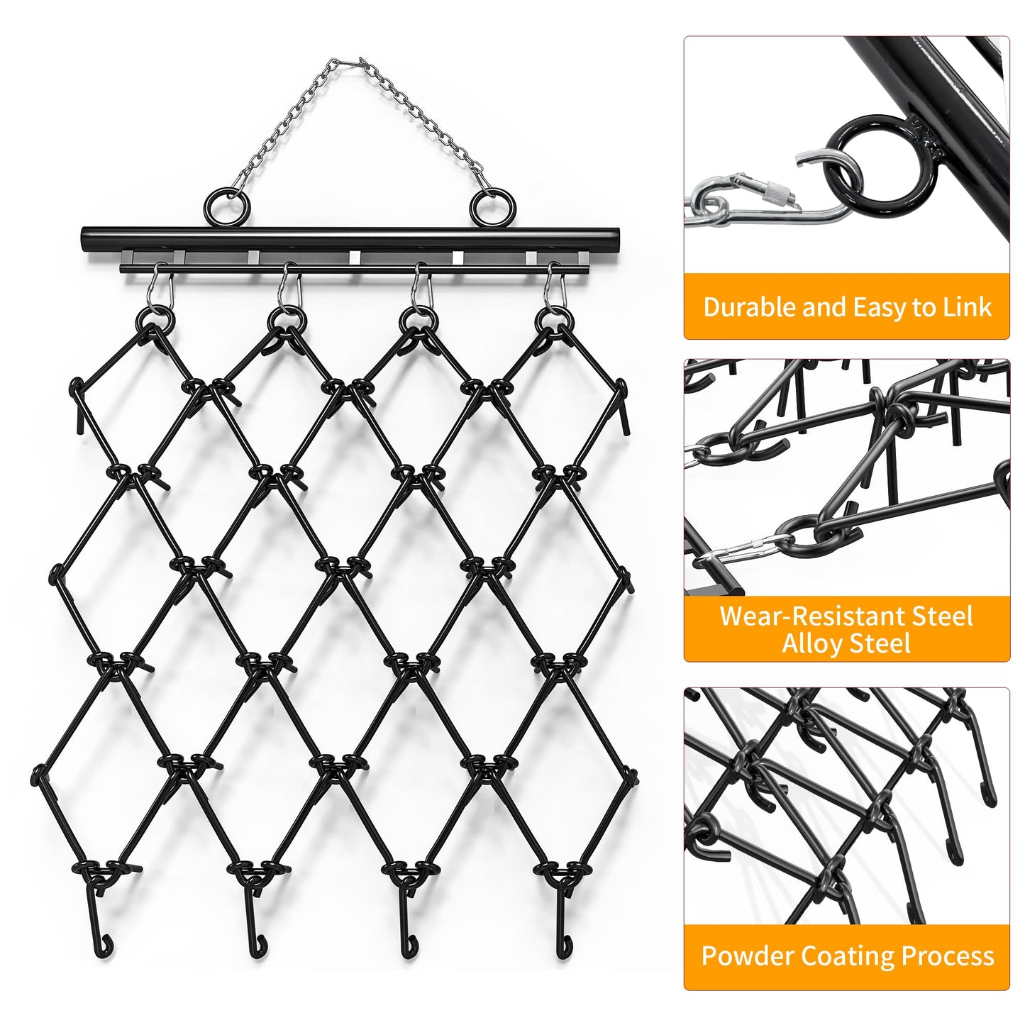 YINTATECH ATV Chain Drag Harrow 5'W x 4.5'L, 1/2'' Tines for Lawn Tractors, ATV & UTV Attachments
